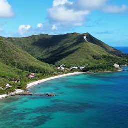 Caribbean Holidays, July Nature Holidays, Aerial view of Saint Barth&eacute;lemy's green hills, turquoise bays and bright July sunshine