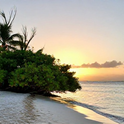 Caribbean Holidays, July Nature Holidays, Quiet sandy beach and mangroves at sunset on a peaceful Turks and Caicos island