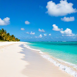 Caribbean Holidays, July Nature Holidays, Turquoise sea, white sand beach and bright summer skies on Providenciales in the Turks and Caicos Islands