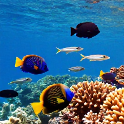 Caribbean Holidays, July Scuba Diving, Caribbean reef fish including angelfish, parrotfish and barracuda swimming above coral near Sint Maarten
