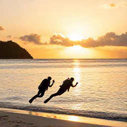 Caribbean Holidays, July Scuba Diving, Golden evening over a calm Saint Barth&eacute;lemy beach after a day of scuba diving in July