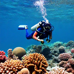 Caribbean Holidays, July Scuba Diving, Scuba diver exploring a colourful coral reef in clear Caribbean water around Saint Barth&eacute;lemy in July