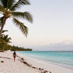 Caribbean Holidays, July Solo Holidays, A lone visitor walking along Grace Bay Beach with turquoise water, palms and soft evening light