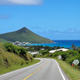 Caribbean Holidays, July Solo Holidays, A scenic island road overlooking the Caribbean coastline of Saint Martin and Sint Maarten, with green hills, bays and a clear July sky