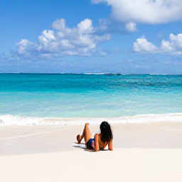 Caribbean Holidays, July Solo Holidays, A solo traveller relaxing on a quiet white-sand beach in Providenciales, Turks and Caicos, beneath a bright July sky