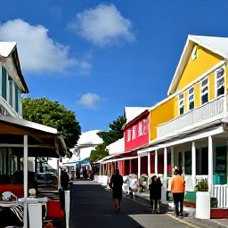 Caribbean Holidays, July Walking Holidays, Colourful streets and waterfront harbour in Marigot, Saint Martin, with walkers exploring shops and cafes