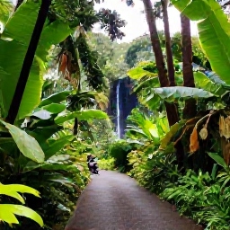 Caribbean Holidays, July Wellness, Quiet Saint Lucia rainforest path with tropical greenery, soft sunlight and a small waterfall
