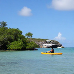 Caribbean Holidays, June Adventure Holidays, A sea kayak gliding through calm turquoise water beside the mangroves and rocky coastline of St Croix, United States Virgin Islands
