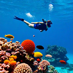 Caribbean Holidays, June Adventure Holidays, Colourful Caribbean reef with a snorkeller above tropical fish and clear blue water