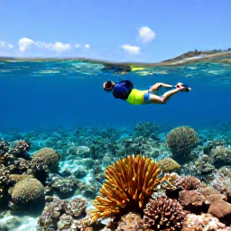 Caribbean Holidays, June Adventures, Visitors snorkelling above a colourful coral reef in clear shallow water near the British Virgin Islands