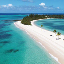 Caribbean Holidays, June All Inclusive, A bright aerial view of Grace Bay Beach in Turks and Caicos, with clear turquoise water, white sand and a few palm trees