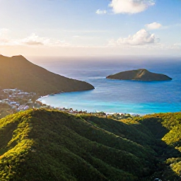 Caribbean Holidays, June All-Inclusive, Aerial photograph of Saint Vincent and the Grenadines, showing lush green hills, turquoise sea and small tropical islands in warm June sunshine