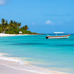Caribbean Holidays, June All-Inclusive, Caribbean island beach and clear sea in June with snorkelling, colourful fish and a small boat near the shore