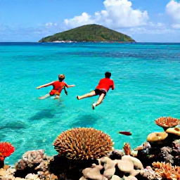 Caribbean Holidays, June All-Inclusive Holidays, Snorkellers exploring colourful coral and tropical fish in clear turquoise water near St John, United States Virgin Islands