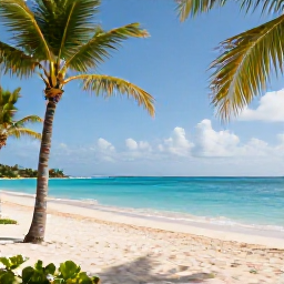 Caribbean Holidays, June All-Inclusive, Sunny Caribbean beach in June with turquoise sea, palm trees and a relaxed all-inclusive resort atmosphere