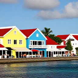 Caribbean Holidays, June All-Inclusive, Visitors enjoying a colourful waterfront promenade in Philipsburg, Sint Maarten, with shops, caf&eacute;s and Caribbean architecture