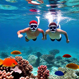 Caribbean Holidays, June Couples Holidays, Couple snorkelling together over clear Caribbean water beside colourful tropical fish