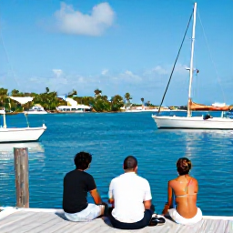 Caribbean Holidays, June Fishing, Relaxed holidaymakers returning to a British Virgin Islands marina after a morning fishing trip, with boats and palm-fringed islands