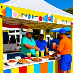 Caribbean Holidays, June Holidays, Outdoor Caribbean food festival in Tortola with colourful stalls serving grilled fish, local dishes and tropical drinks