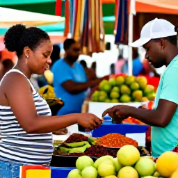 Caribbean Holidays, June Holidays, Visitors exploring Kingstown market in June, with tropical fruit, spices, handmade crafts and friendly local vendors