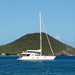 Caribbean Holidays, June Honeymoons, A couple sailing between green Caribbean islands near Tortola and Virgin Gorda, June sunshine, calm blue sea, elegant yacht