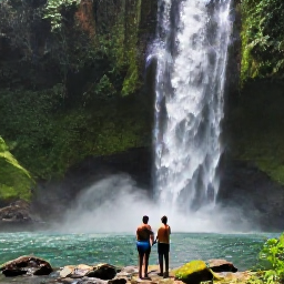 Caribbean Holidays, June Honeymoons, Couple exploring a tropical waterfall and lush green landscape near Saman&aacute;, Dominican Republic, on a bright June day