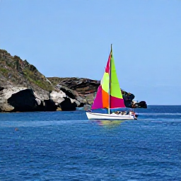 Caribbean Holidays, June in Saint Barth&eacute;lemy, Colourful sailing boat cruising beside the coastline of Saint Barth&eacute;lemy on a sunny June day, snorkelling water and dramatic rocky bays