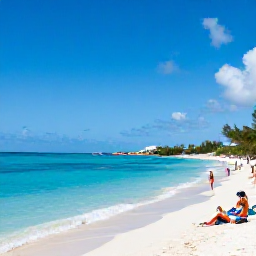 Caribbean Holidays, June in Turks and Caicos, Bright coastal scene in Providenciales, Turks and Caicos, with turquoise water, white sand and visitors enjoying a relaxed June holiday