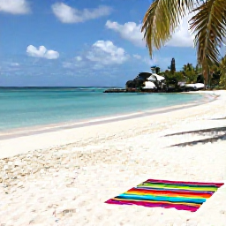 Caribbean Holidays, June Instagram Hotspots, White sand beach at Valley Church in Antigua, calm turquoise water, palm trees and a colourful beach towel