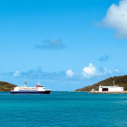 Caribbean Holidays, June Island Hopping, A bright Caribbean harbour with a ferry departing between the United States Virgin Islands and nearby British Virgin Islands in June sunshine