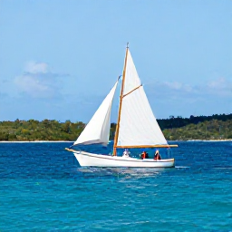 Caribbean Holidays, June Island Hopping, A traditional Caribbean sailing boat crossing clear blue water near Tortola and the British Virgin Islands