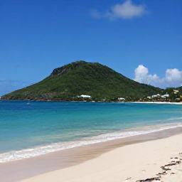 Caribbean Holidays, June Nature Holidays, A sunlit Caribbean coastline in the United States Virgin Islands during June, with clear turquoise water, green hills and a quiet sandy beach