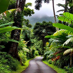 Caribbean Holidays, June Nature Holidays, Lush Trinidad rainforest in June with tropical greenery, misty hills and a quiet forest path