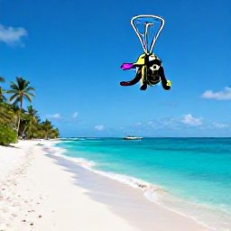 Caribbean Holidays, June Scuba Diving, A peaceful Saint Barth&eacute;lemy beach after a morning dive, with turquoise sea, white sand, palm trees and a small boat offshore