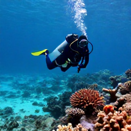 Caribbean Holidays, June Scuba Diving, Scuba diver exploring a colourful coral reef in clear turquoise water around the British Virgin Islands in June