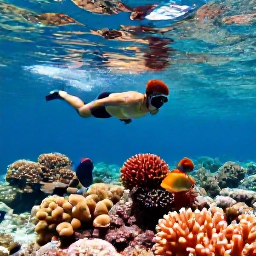 Caribbean Holidays, June Solo Holidays, A solo visitor snorkelling above a colourful coral reef near Providenciales, clear Caribbean water and tropical fish