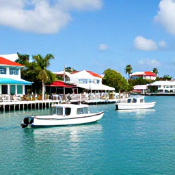 Caribbean Holidays, June Solo Holidays, Colourful waterfront caf&eacute;s and small boats in Marigot, Saint Martin, on a sunny June afternoon