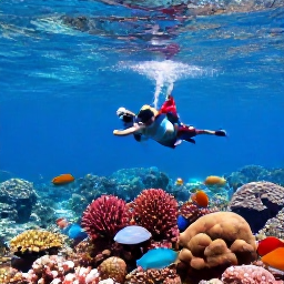 Caribbean Holidays, June Tours, Visitors snorkelling above a colourful coral reef with tropical fish in the clear waters of Turks and Caicos