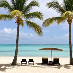 Caribbean Holidays, June Wellness, Quiet tropical beach on Saint Kitts in June, calm turquoise water, palm trees and a comfortable shaded relaxation area