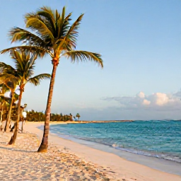Caribbean Holidays, Luxury April Holidays, Luxury beachfront resort in Punta Cana, Dominican Republic, in warm April sunshine, palm trees and turquoise sea