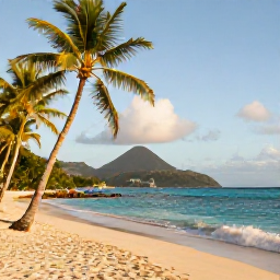 Caribbean Holidays, Luxury April Holidays, Luxury beachfront resort on Saint Vincent and the Grenadines in April, turquoise sea, palm trees and warm golden sunshine