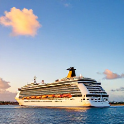 Caribbean Holidays, Luxury Caribbean Cruises, Luxury Caribbean cruise ship departing a colourful island harbour under a warm blue sky