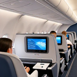 Caribbean Holidays, Luxury Caribbean Holidays, Business class passengers relaxing in a comfortable aircraft cabin on a flight to the Caribbean