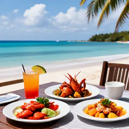 Caribbean Holidays, Luxury Caribbean Holidays, Elegant Caribbean all-inclusive restaurant serving fresh seafood and colourful local dishes beside the sea