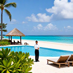 Caribbean Holidays, Luxury Caribbean Holidays, Luxury Caribbean resort swimming pool overlooking a white sandy beach, attentive service and tropical gardens