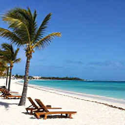 Caribbean Holidays, Luxury Cuba February, Luxury beach resort in Varadero Cuba with white sand, calm turquoise water, sun loungers and palm trees
