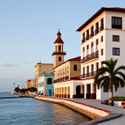 Caribbean Holidays, Luxury Cuba February, Luxury Cuba holiday scene combining a stylish hotel, tropical coastline and colourful Havana architecture in warm February light