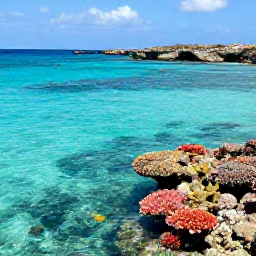 Caribbean Holidays, Luxury Cura&ccedil;ao Holidays, Visitors snorkelling above a colourful coral reef in clear Cura&ccedil;ao water, with tropical fish and a rocky coastline in the background