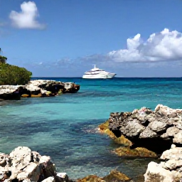 Caribbean Holidays, Luxury February, Luxury yacht sailing past rocky coves and clear turquoise water around Saint Barth&eacute;lemy on a sunny February day