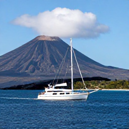 Caribbean Holidays, Luxury Holidays, A luxury sailing boat cruising beside Montserrat&rsquo;s volcanic coastline in bright Caribbean sunshine